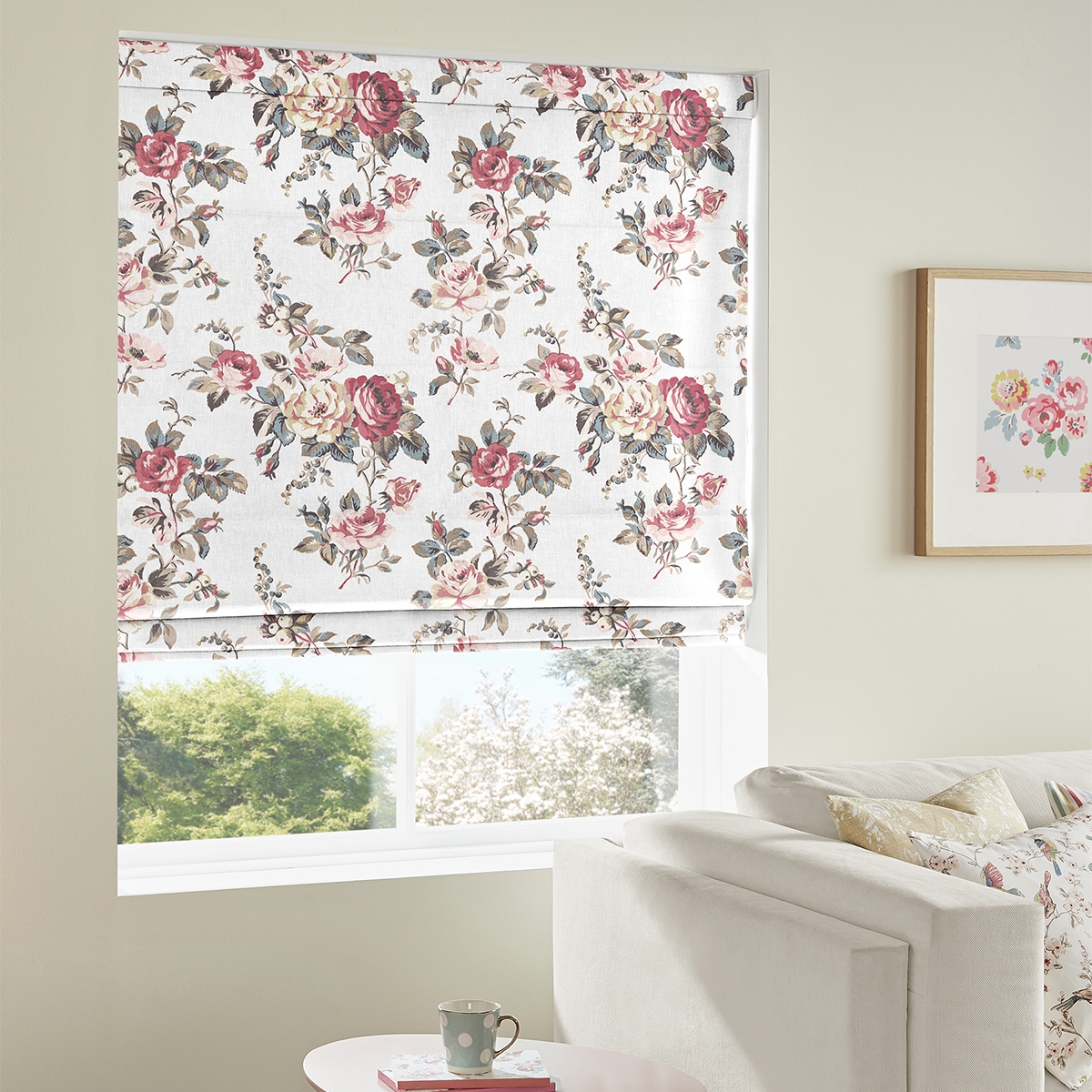 Product photograph of Cath Kidston Garden Rose Multi Roman Blind from Choice Furniture Superstore.